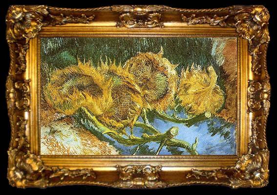 framed  Vincent Van Gogh Four Cut Sunflowers, ta009-2